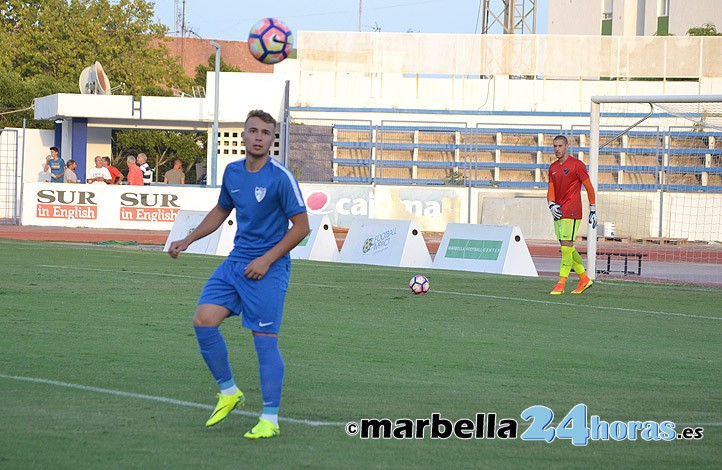 Javi Ontiveros juega media hora con el Málaga CF en Marbella