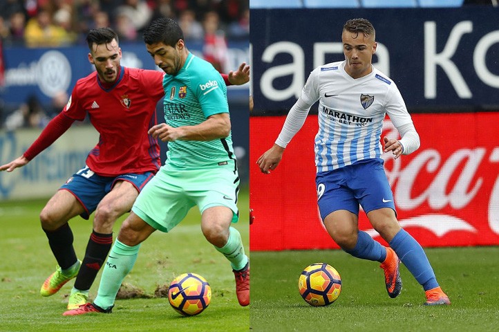 Ontiveros y Márquez se asientan en los onces titulares de Málaga y Osasuna