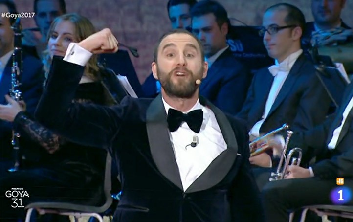 Dani Rovira hace un guiño al marbellí Pablo Ráez en la Gala de los Goya