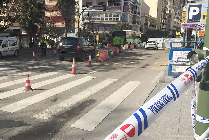 Nuevo estrechamiento por obras en Ricardo Soriano con Huerta Chica