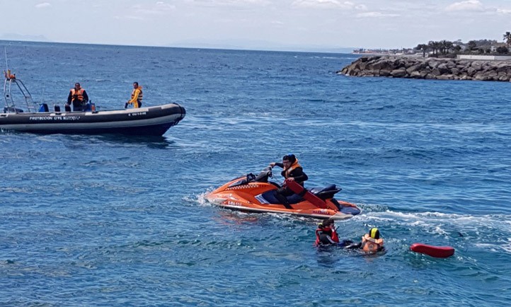 Protección Civil rescata una cría de delfín en una playa de Marbella