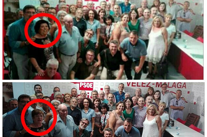 La candidatura sanchista da el cambiazo en una foto con una militante marbellí