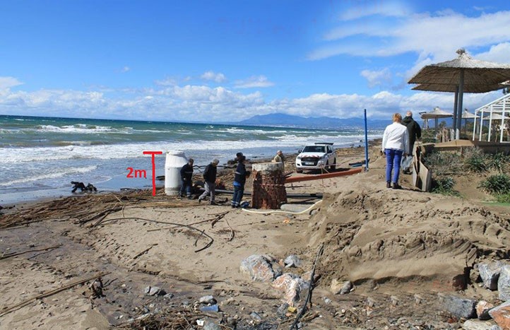 Preocupación por los destrozos del temporal en las playas de Las Chapas