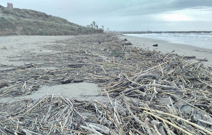 El temporal arrasa las playas de Marbella a quince días de la Semana Santa