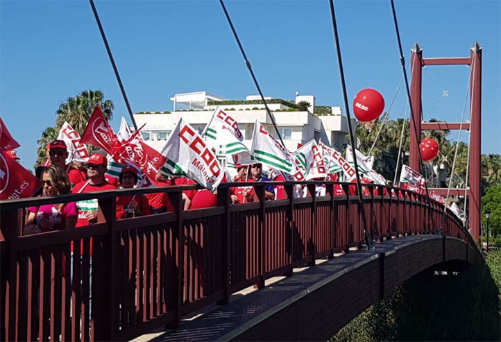 CCOO y UGT inician desde Marbella una marcha por el convenio de hostelería