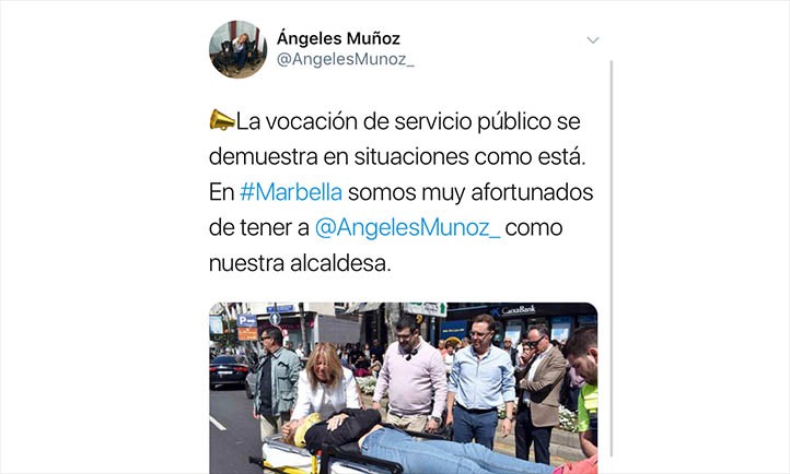 Afán de protagonismo de Ángeles Muñoz con un accidente de tráfico