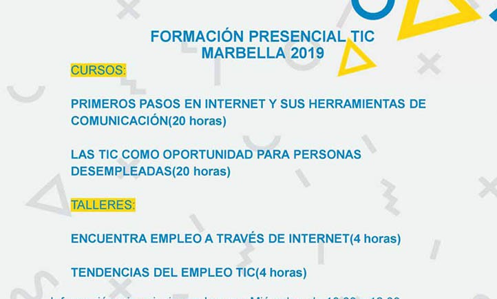 Marbella acogerá cuatro cursos de formación para el empleo sobre internet