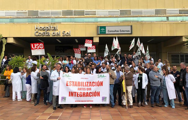 El 75% de la plantilla hace huelga en la Agencia Sanitaria de la Costa del Sol