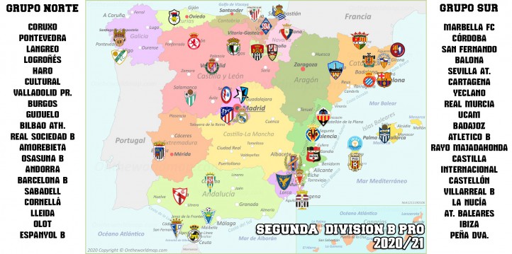 ¿Cómo se dividiría España para la nueva propuesta de la Segunda B-Pro?
