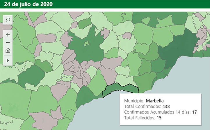 La Junta notifica 7 positivos más en Marbella, para sumar 17 en cuatro días