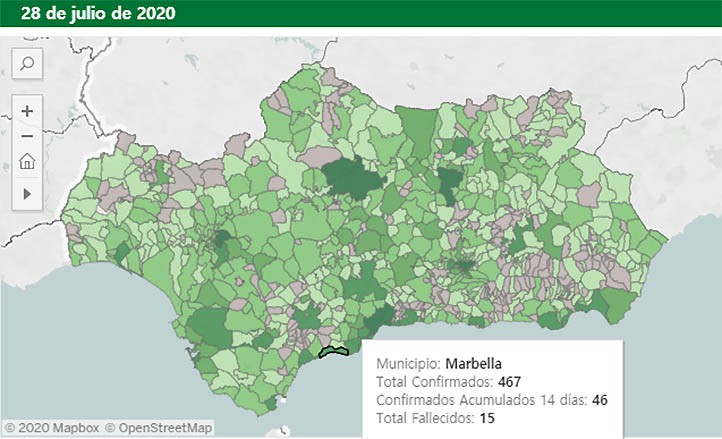 Marbella suma seis positivos por Covid y el total en ocho días asciende a 46