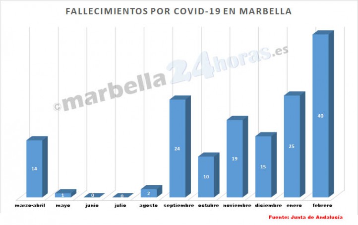 Febrero se convierte en el mes más mortal de la pandemia en Marbella