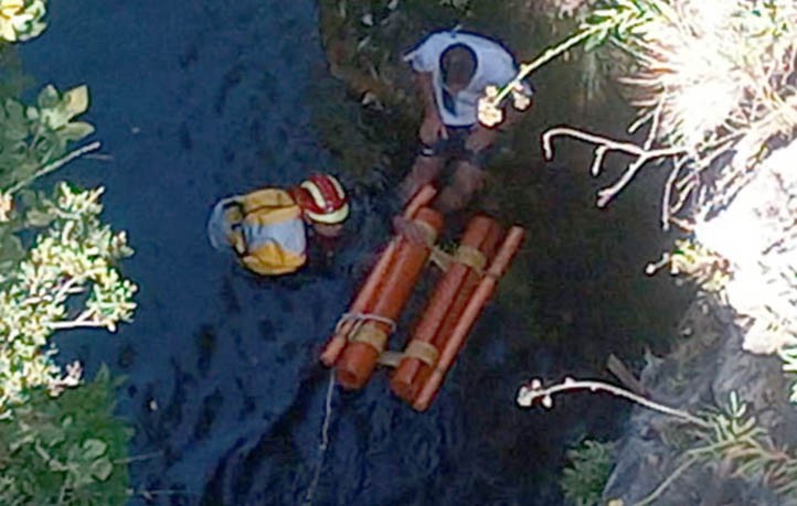 Bomberos de San Pedro rescatan a un hombre en el Cañón de las Angosturas