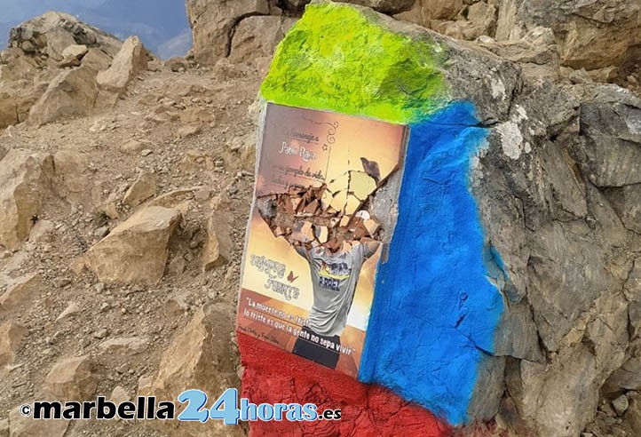 Vandalizan el homenaje ciudadano a Pablo Ráez en el pico de la Concha