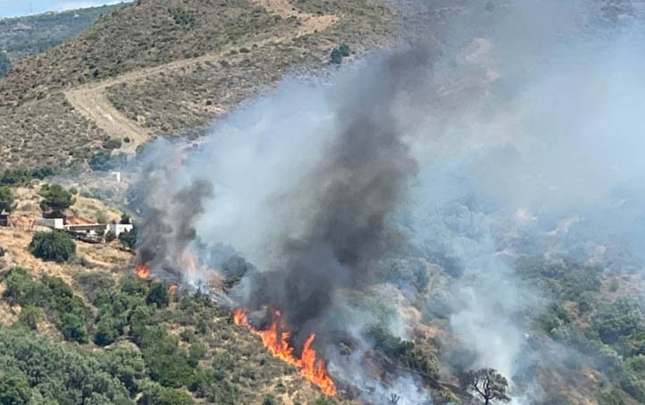Declarado un incendio forestal en un paraje entre Marbella y Ojén