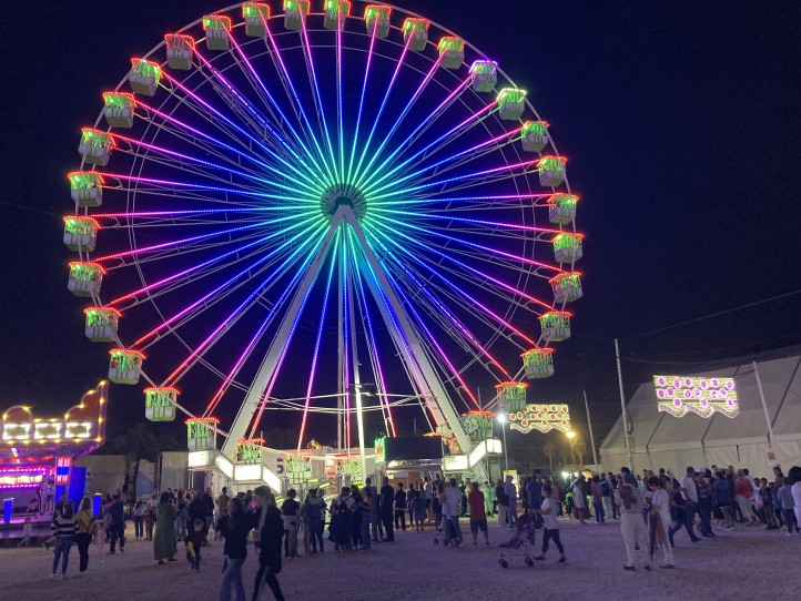 La noria que no tuvo Marbella, estrella del recinto ferial de San Pedro