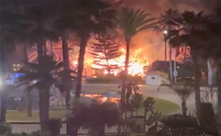 Un incendio calcina de madrugada un chiringuito en San Pedro Alcántara