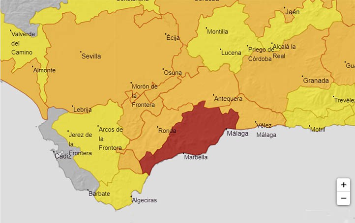 Alerta roja por altas temperaturas este miércoles en la Costa del Sol