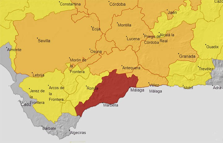 Nueva alerta roja en la Costa del Sol Occidental por altas temperaturas