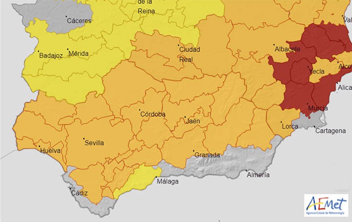 Alerta amarilla por altas temperaturas en la Costa del Sol Occidental