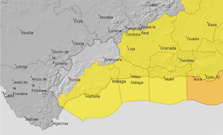Meteorología anuncia alertas por viento y oleaje en la Costa del Sol