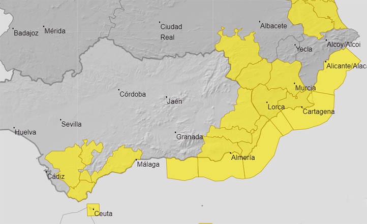 Alertas meteorológicas por tormentas esta semana en Marbella