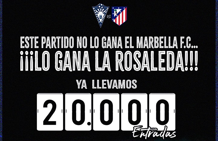 El Marbella FC alcanza las 20.000 entradas vendidas para ver al Atlético