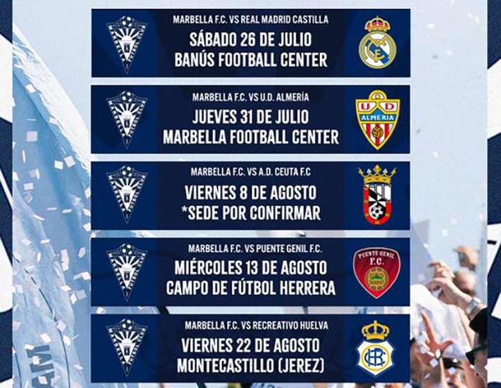 El Marbella FC ya tiene cerrados cinco partidos para la pretemporada 25/26