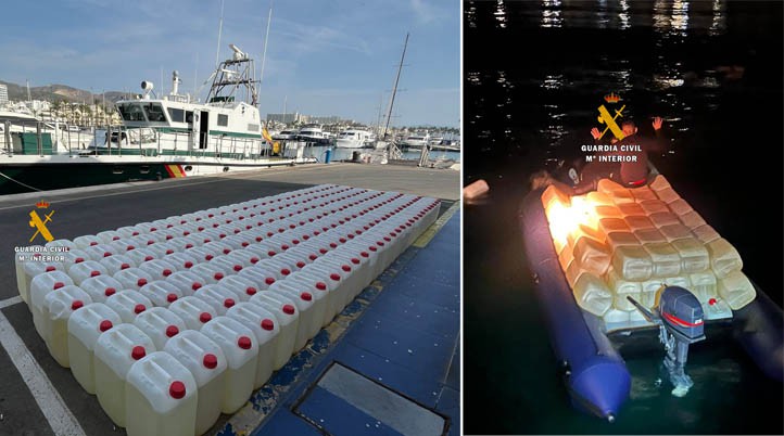 Interceptan en aguas de Marbella una lancha con 192 garrafas de gasolina