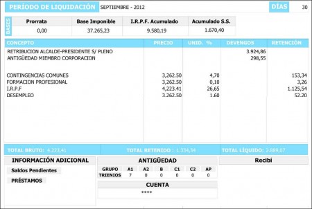 La alcaldesa hace pública su nómina de 2.889 euros netos al mes