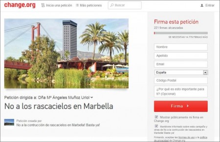 Lanzan una campaña de recogida de firmas por internet contra los rascacielos en Marbella