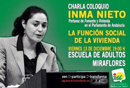 IU debate este viernes sobre la Ley de Función Social de la Vivienda