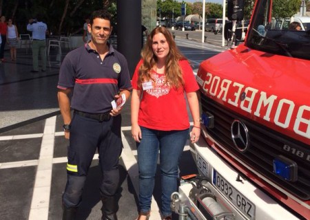 Bomberos colaboran con Ser Humano para recoger 1.500 kilos de comida