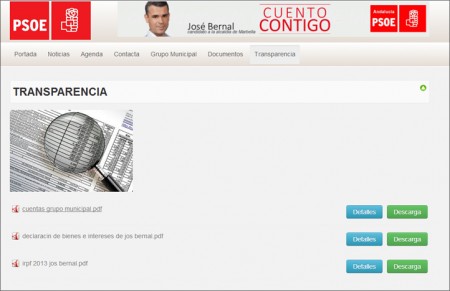 El Grupo Municipal Socialista publica sus cuentas y la declaración de la renta de José Bernal