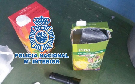 Intervienen un kilo de cocaína en Marbella oculto en botes de zumo