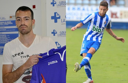 Yebra, del Guadalajara, y Sergio, del Sestao, cerca del Marbella FC