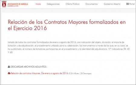 El tripartito publica los contratos mayores y menores de este año