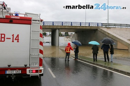 La lluvia deja el domingo en Marbella 209 litros, la mayor parte en 12 horas