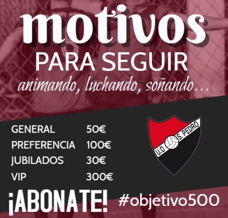 La UD San Pedro lanza la campaña de abonados "Objetivo 500"