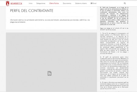 El perfil del contratante vuelve a estar inaccesible en la web municipal