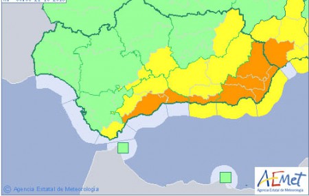 Meteorología activa otra vez la alerta naranja este sábado en la Costa del Sol
