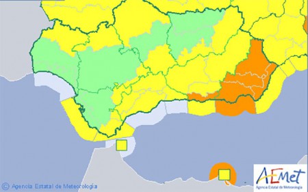 Alerta amarilla por viento este jueves en toda la provincia de Málaga