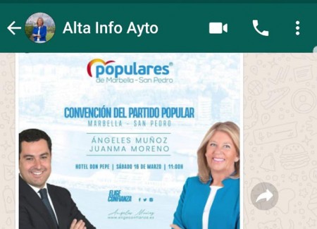 IU denuncia la utilización del 'whatsapp' del Ayuntamiento para un mitin del PP
