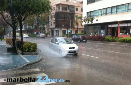 Tres días de lluvia dejan en Marbella más de 100 litros por metro cuadrado