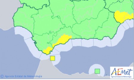 Alerta amarilla por fuertes lluvias este lunes en la Costa del Sol