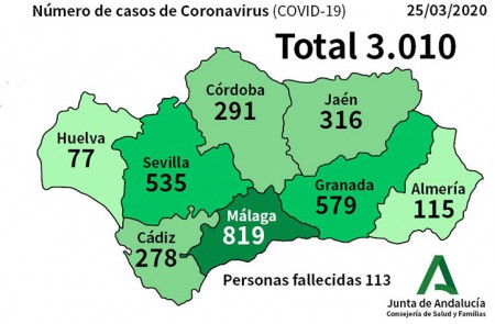 La provincia de Málaga registra 14 nuevos fallecidos por coronavirus