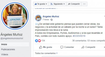 La alcaldesa de Marbella critica el cese total de actividad, que su partido apoya