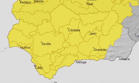 Alerta amarilla por lluvias fuertes este viernes en la Costa del Sol