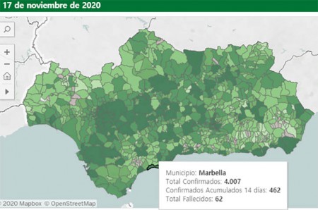 Marbella supera los 4.000 casos de Covid y más de 1.200 están aún activos