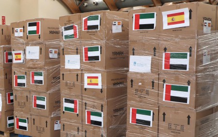 Marbella recibe otro envío de Emiratos Árabes con material contra la Covid-19